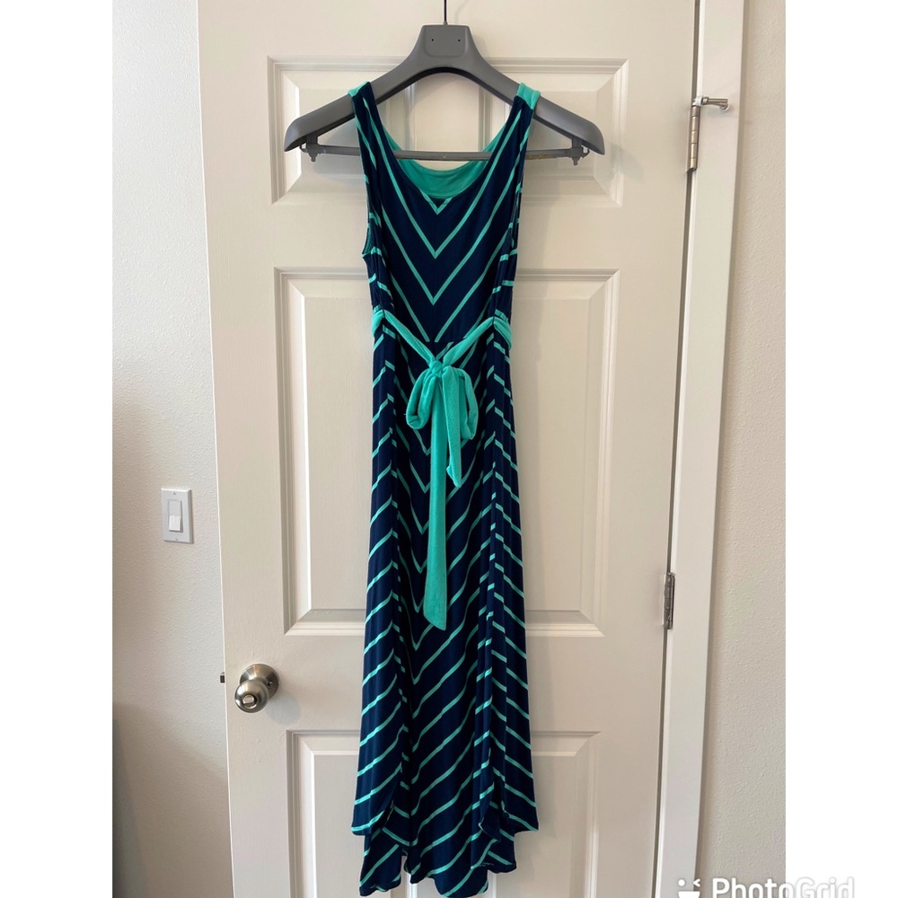 Liz Lange maternity navy maxi striped dress